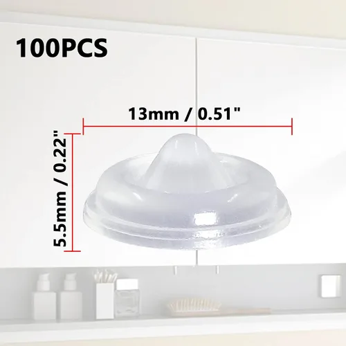 Vista 2 de Bivethoi Almohadillas de amortiguación de sonido – 100 piezas – Parachoques autoadhesivos transparentes en forma de puntos circulares para puertas