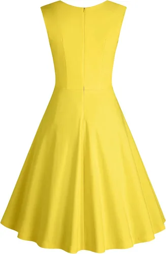 Vista 2 de MUXXN Women's 1960s Vintage Pleated Rockabilly Cocktail A Line Swing Dresses