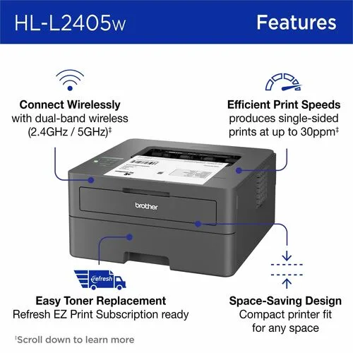 Vista 5 de Brother HL-L2405W Impresora láser monocr
