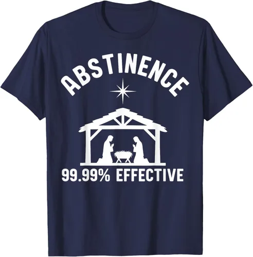 Vista 58 de Abstinence 99.99 Percent Effective Nativity Christmas Joke T-Shirt