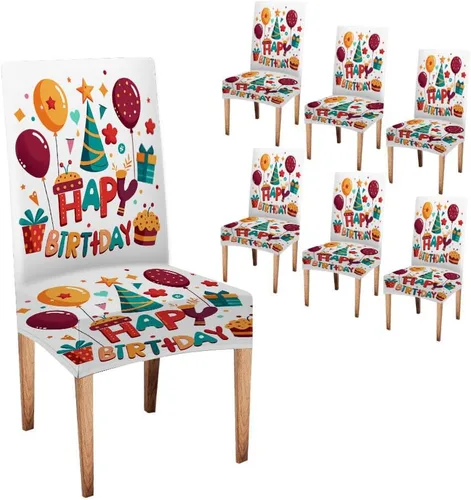 Vista 20 de CAPSCEOLL Christmas Dining Chair Covers,Snowflakes Festive Winter Pattern Stretch Chair Covers for Dining Room Set of 2 Washable Spandex Parson