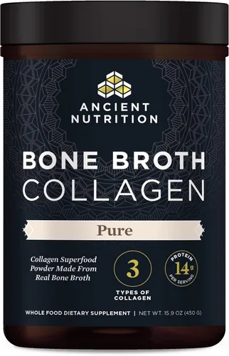 Vista 8 de Ancient Nutrition Colágeno en polvo, caldo de hueso, colágeno, chocolate, péptidos multicolágeno hidrolizados, apoya la piel y las uñas, suplemento