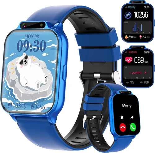 Vista 12 de Reloj inteligente para niños de 1.85" con rastreador de fitness y sueño, reloj inteligente para niños resistente al agua IP68, regalos para niños