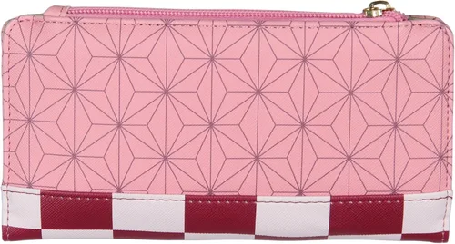 Vista 6 de Demon Slayer Kimetsu no Yaiba Nezuko Kimono Print Continental Flap Wallet, Rosado
