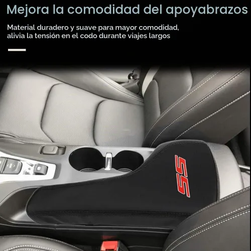 Vista 2 de Funda para reposabrazos de consola central, consola de protección completa, reposabrazos de cuero, accesorios interiores para Chevrolet Camaro