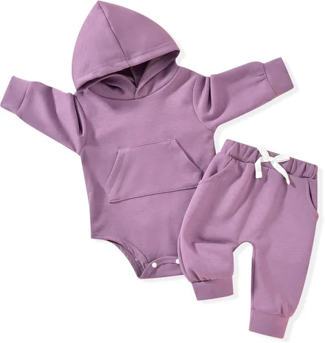Vista 18 de Aalizzwell Conjunto de sudadera con capucha de invierno para bebé infantil Albaricoque