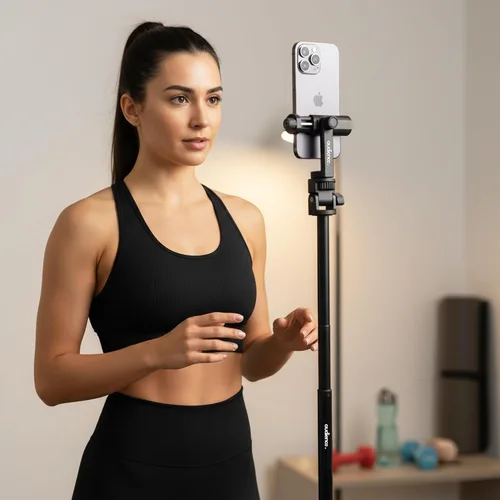 Vista 7 de Audience Trípode de teléfono de 70 pulgadas y palo para selfie, soporte extensible 3 en 1 con control remoto Bluetooth para iPhone y Android