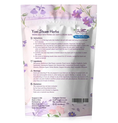 Vista 8 de Fivona Yoni Hierbas vaporizantes - para uso femenino y rituales - V-Detox, limpieza, lavado, control de olores - 2 a 4 sesiones - Balance de pH