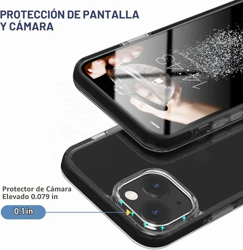 Vista 5 de MATEPROX Compatible con iPhone 14, transparente, delgada, transparente, a prueba de golpes, para iPhone 14 de 6.1 pulgadas 2022 (negro)