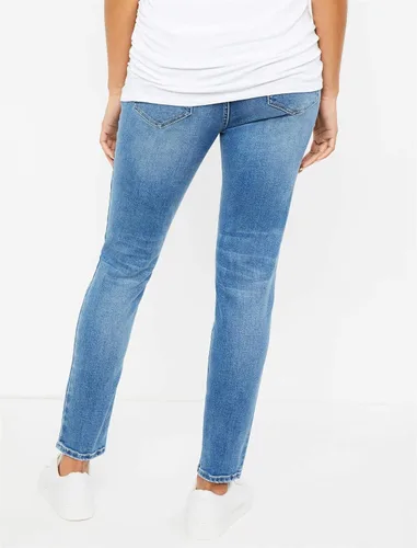 Vista 4 de Motherhood Maternity Women's Repreve Sustainable Over The Belly Skinny Denim Maternity Jeans Indigo Blue