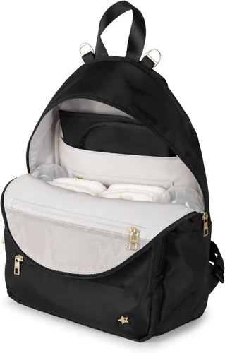 Vista 3 de JuJuBe Mochila para pañales con cambiador, organizador de gran capacidad de 11 bolsillos, 2 bolsillos interiores aislados para botellas, bolsillo