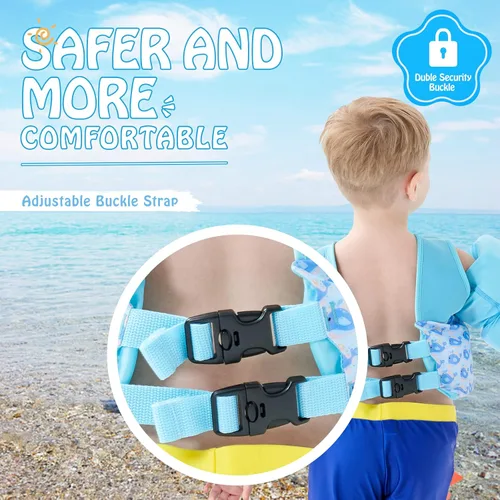 Vista 3 de COVACURE Toddler Swim Vest - Swim Float for Girls and Boys 22-66lbs, Toddler Floaties for Child Learn Swiming Training, Infant Safety Swim Aid