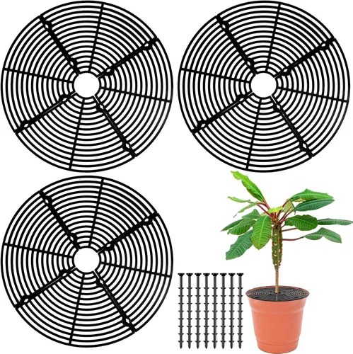 Vista 10 de Sawysine 3 piezas de cubierta para macetas de plantas de rejilla de macetas de animales con cubierta central de flores protectores de suelo