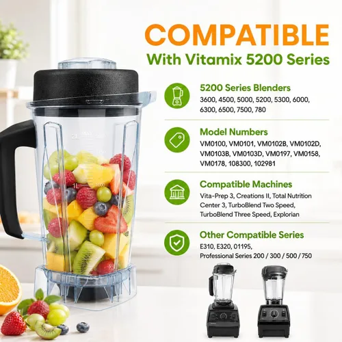 Vista 2 de Para jarra de licuadora Vitamix 64oz, piezas de repuesto para Vitamix 5200 5000 6500 7500 750 Classic Explorian Vita-Prep vm0101 vm0102 vm0103