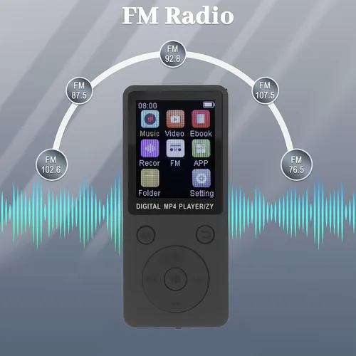 Vista 5 de Reproductor de MP3, reproductor de MP3 para niños con BT5.0, calidad de audio sin pérdida de alta fidelidad, reproductor de música de 1.8 pulgadas