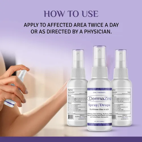 Vista 5 de DERMALOGIX PARTNERS Dermazinc - Spray de terapia de zinc/gotas, 4 onzas