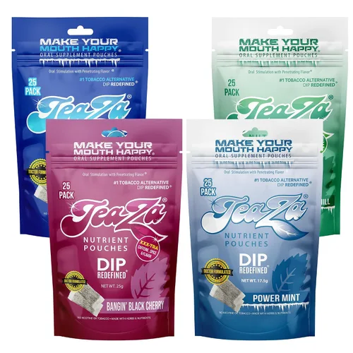 Vista 34 de Teaza Bangin' - Bolsas energéticas de hierbas alternativas al tabaco sin nicotina, bolsas de inmersión saludables para tabaco, sabor prémium a
