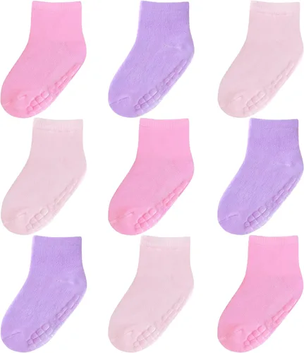 Vista 8 de Calcetines de media altura con agarres para bebés (9 pares) para niños pequeños de 0-7 años