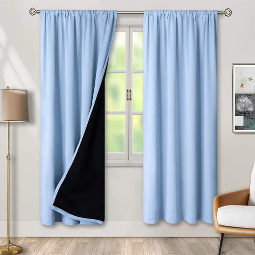 Vista 15 de BGment - Cortinas opacas para sala de estar de 63 pulgadas de largo, juego de 2 paneles, cortinas para oscurecer toda la habitación, cortinas