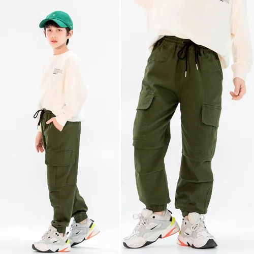 Vista 2 de MINI PANDA Pantalones cargo para niños, Husky con cintura ajustable, talla 6-16