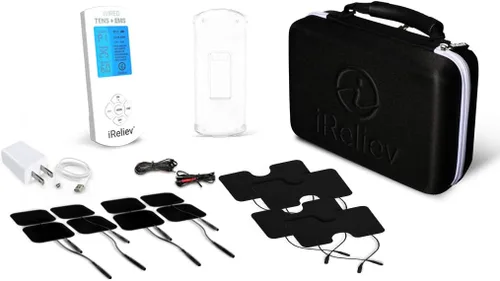 Vista 5 de Unidad iReliev TENS aprobada por la FDA + 14 modos de terapia, sistema de recuperación y alivio del dolor premium, recargable, pantalla grande