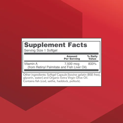 Vista 2 de PROTOCOL FOR LIFE BALANCE Vitamina A 25,000 UI - Salud ocular, retina e inmune - 100 cápsulas blandas