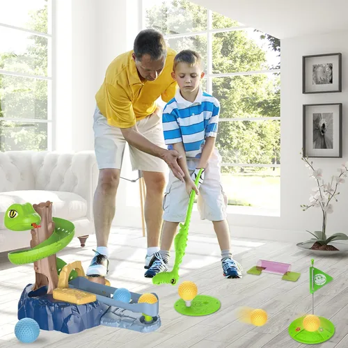 Vista 9 de Juego de golf para niños de 3, 4 y 5 años, juegos de golf para niños, palos de golf para niños, juguetes al aire libre para niños de 3 a 5 años