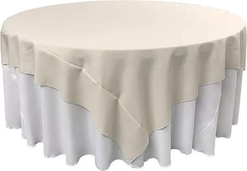 Vista 100 de LA Linen. Mantel cuadrado de popelina de poliéster