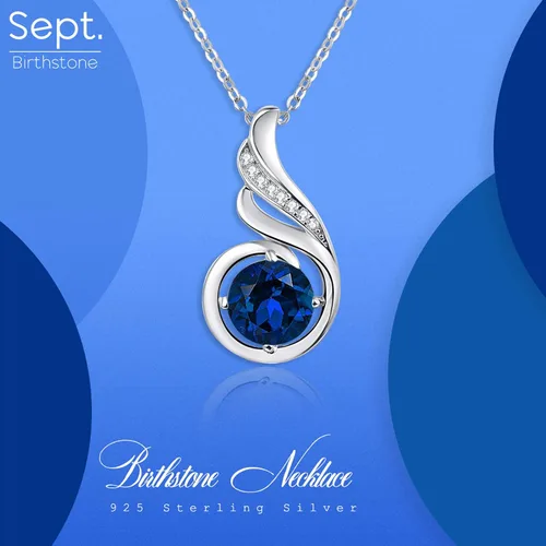 Vista 2 de Collares de plata de ley 925 con piedra de luna de ópalo, perla y circonita cúbica, joyería de fénix, regalos de cumpleaños para mujeres y niñas