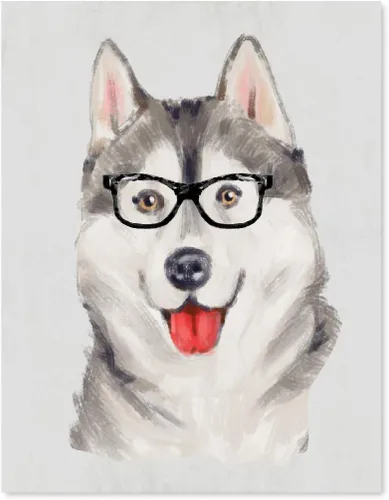 Vista 85 de Andaz Press Póster impreso para pared de perro, 8.5 x 11 pulgadas, Bulldog inglés con gafas negras, 1 paquete, regalo de cumpleaños de Navidad, sin