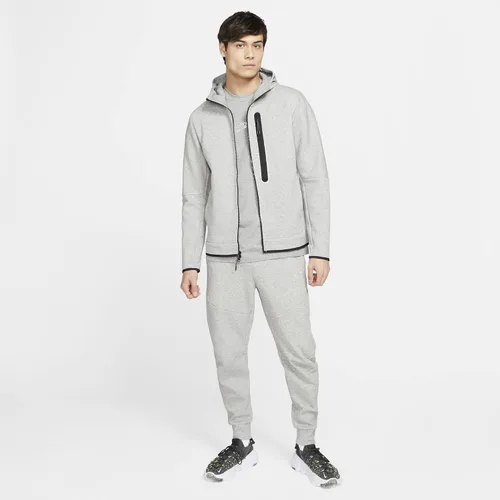 Vista 8 de Nike Sportswear Tech - Sudadera con capucha de forro polar con cremallera completa, Negro Gris