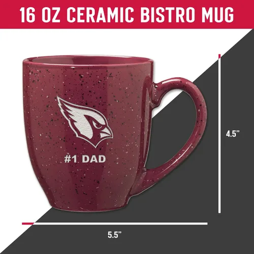 Vista 5 de Rico Industries NFL Football #1 Dad 16 oz Team Color Laser Engraved Ceramic Coffee Mug