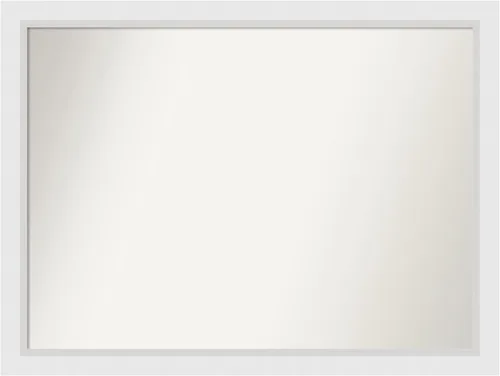 Vista 221 de Amanti Art Espejo de baño blanco para sobre el fregadero, 24 x 26 pulgadas, espejo rectangular blanco y blanco, marco de madera contemporáneo