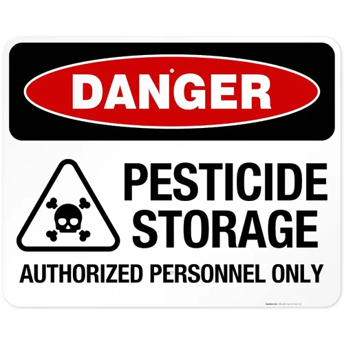 Vista 13 de Danger Pesticide Storage Authorized Personnel Only Sign, 10x7 Inches, Rust Free .040 Aluminum, Made in USA by Sigo Signs