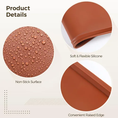 Vista 4 de 8 Pcs Silicone Dehydrator Sheets, 14 x 14 in Non-Stick Silicone Dehydrator Trays Compatible with Excalibur, with Edge, for Fruits, Vegetables, Meat