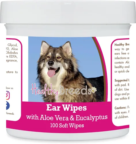 Vista 113 de Healthy Breeds Affenpinscher Toallitas de limpieza de oídos con aloe y eucalipto para perros, 100