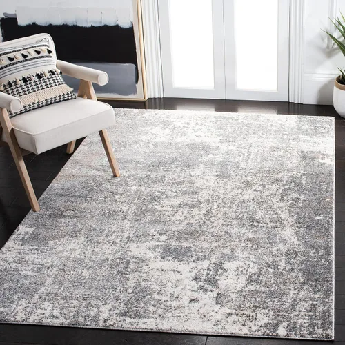 Vista 15 de SAFAVIEH Aston Collection - Alfombra decorativa, 2 x 4 pies, marfil y gris, diseño abstracto moderno, no desprende pelusa y de fácil cuidado, ideal