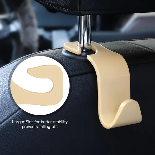 Vista 5 de Soleebee Paquete de 4 Ganchos para Reposacabezas de Automóvil - Ganchos Universales para Automóvil para Colgadores de Asiento Trasero, Organizador