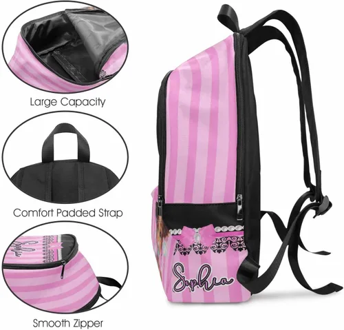 Vista 61 de Texto personalizado Elefante desgaste gafas mochila mochila mochila casual Daypack bolsa para mamá niñas, color86-4, Mochilas Daypack
