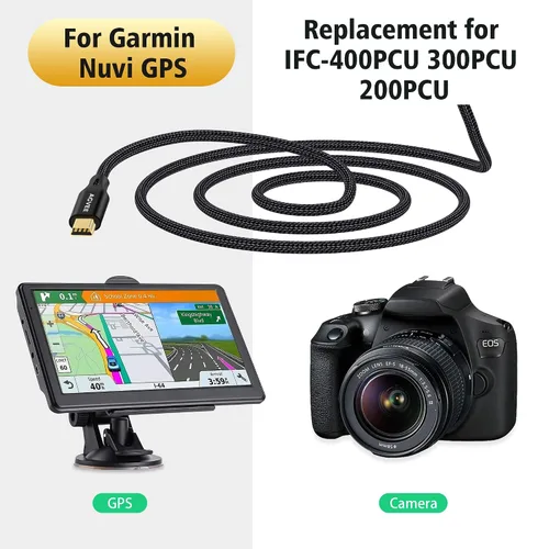 Vista 5 de AGVEE - Paquete de 2 cables mini USB de 1 pie, USB A a Mini-B de datos y cargador duraderos Para calculadora TI-84, Garmin GPS, Go-Pro Hero 4 3 2