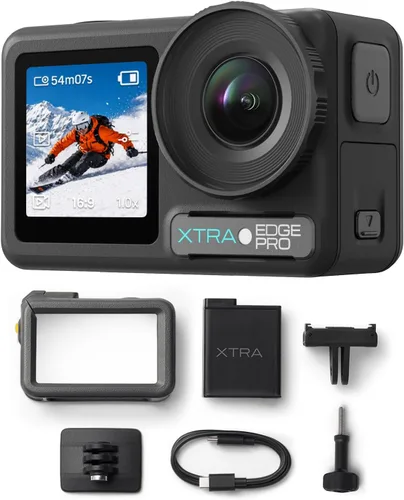 Vista 9 de Paquete de batería dual Xtra Pro - Sensor de 1/1.3", resistente al agua de 65 pies, batería de 216 minutos, video nocturno de 4K/120fps, seguimiento