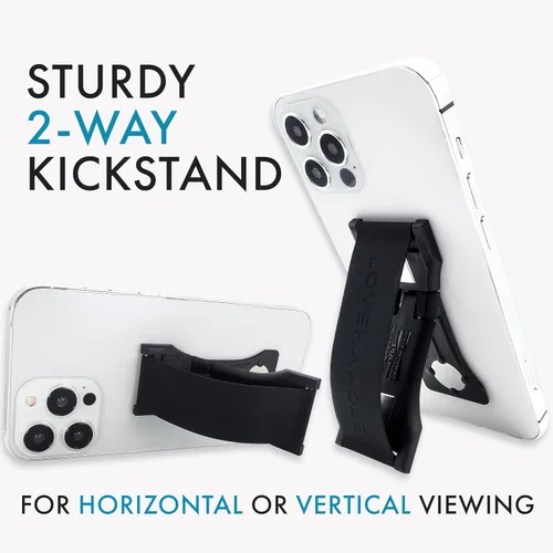 Vista 3 de LOVEHANDLE PRO Premium Phone Grip - Correa de silicona para teléfono - Soporte magnético para teléfono y soporte para teléfono inteligente y tableta