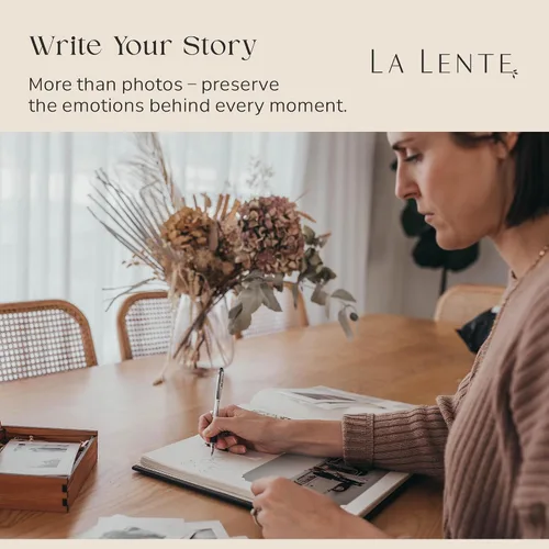 Vista 8 de La Lente - Álbum de recortes premium – Álbum de fotos con espacio para escribir – 100 páginas para múltiples tamaños 4x6, 5x7, 6x8, 8x10 – Capacidad