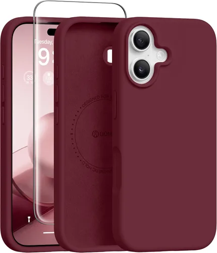 Vista 244 de GONEZ Funda magnética para iPhone 12 Case / 12 Pro Case, compatible con MagSafe, [protector de pantalla + protector de lente de cámara], funda