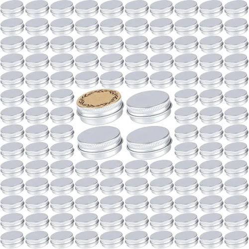 Vista 7 de 270 tarros de aluminio de 0.5 oz / 0.5 fl oz con tapa de rosca y etiquetas en blanco (azul lago) Bulk Value Pack, Extra Protection Against Dents
