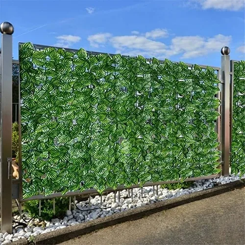 Vista 5 de WEWYQSJXBXF-3127 - Rejilla de hojas artificiales de imitación de plantas verdes, decoración de puerta decorativa de plantas verdes, tienda de pared