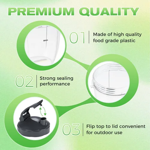 Vista 18 de Vasos de licuadora de repuesto para licuadora Nutribullet de 18 onzas con tapa, compatible con Nutribullet 600 W 900 W licuadora exprimidor
