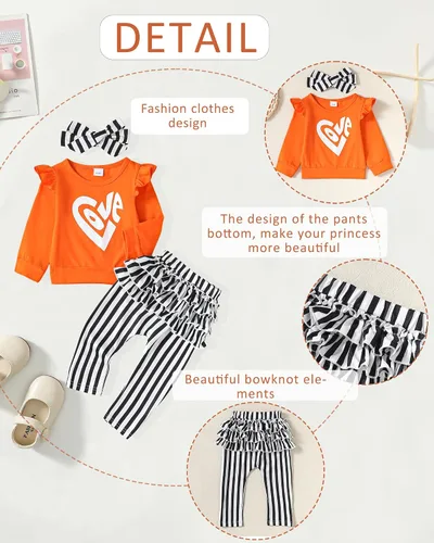Vista 4 de NZRVAWS Ropa para bebé niña pequeña, conjunto de pantalones de mezclilla rasgados con volantes florales de leopardo para niña 0-4T