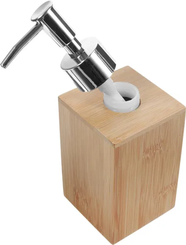 Vista 9 de Cabilock Botella de mano de bambú Bomba recargable Dispensador de jabón Botellas de champú Accesorio de baño