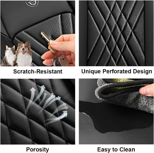 Vista 5 de Fundas de Asientos Compatibles con Toyota Corolla 2015-2026 Funda de Asiento de Automóvil de Cuero, Elegante Impermeable Transpirable Fácil